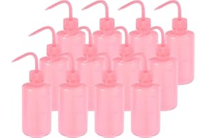 PATIKIL 12 Pcs 8oz Lab Squeeze Bottle 250ml Plastic Safety Wash Bottles Squirt Bottle Tattoo Bottle for Cleaning Water Tools Plant Irrigation Experiments Tattoo Supplies (Pink)
