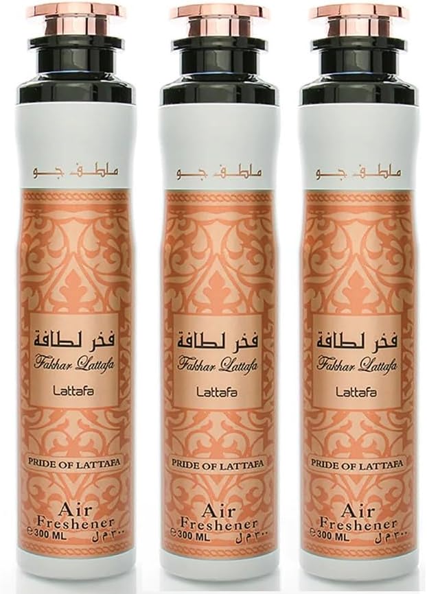Arabian Air Freshener Bundle 3 x 300ml Fakhar Lattafa Rose Gold Dubai Luxury