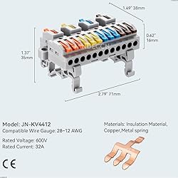 JANDECCN 4pcs DIN Rail Terminal Blocks, DIY