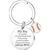 malyunin Baseball Gift For Son From Mom Inspirational Baseball Keychain For Son Baseballs Birthday Decorations Baseballs Team Gifts