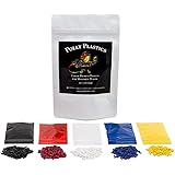 Polly Plastics Color Pellets for Moldable Plastic. Blue, Red, Yellow, Black, White. Color Chart Included.