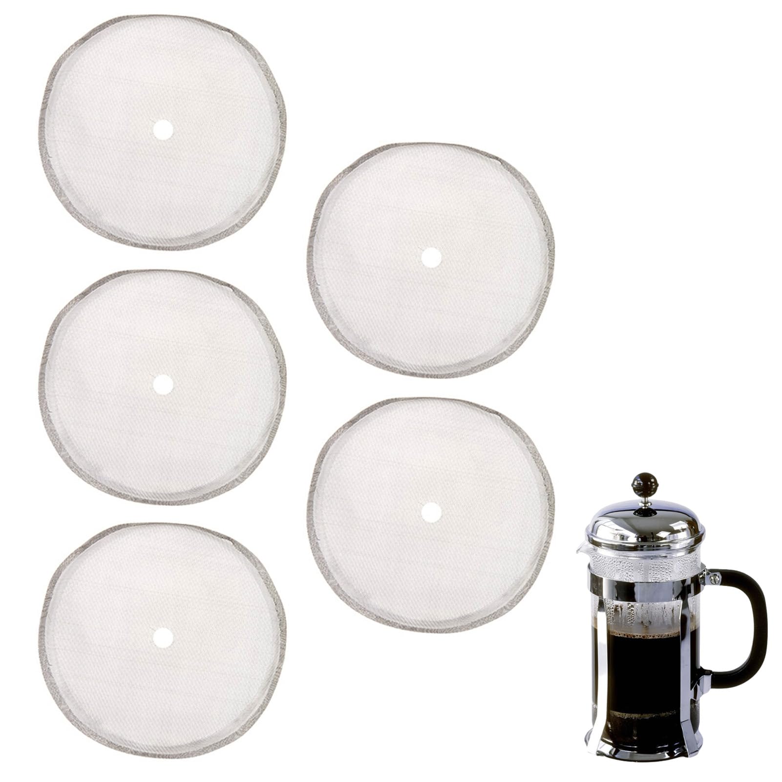 Stainless Steel Cafetiere Filter Mesh Screens 80 Mesh 5 Pack 3.3 in French Press Filter Replacement Universal for 600ml French Press Coffee Maker