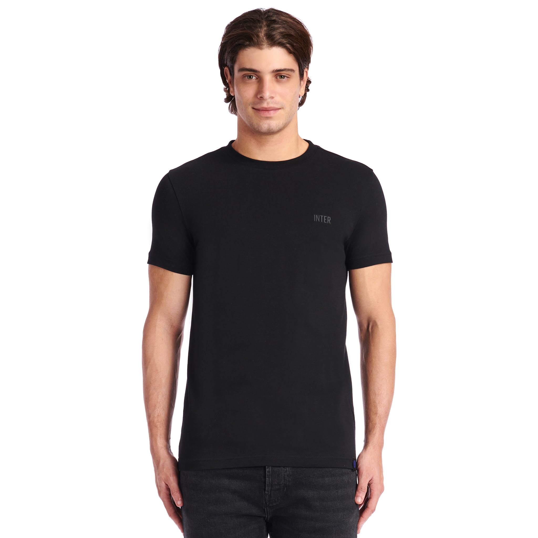 Inter Adult T-Shirt, Official Product, Everyday Collection, 100% Cotton, Suitable for All Nerazzurri Fans Black