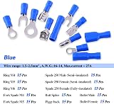 GLARKS 540pcs Insulated Crimp Terminals Kit Butt Bullet Spade Ring Connectors view 3