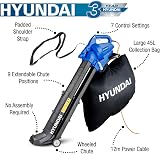 HYUNDAI 3000W Leaf Blower Vacuum Mulcher 45L Bag 12m Cable Blue view 5