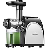 Juicer, Aicook Slow Masticating Juicer, Cold Press Juicer Machine Easy to Clean, Higher Juicer Yield and Drier Pulp, Juice Ex