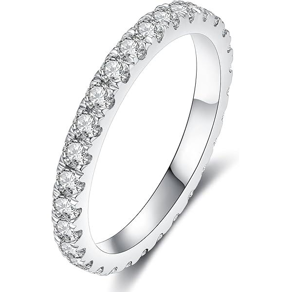 Dazzlingrock Collection 0.26 Quilates (ctw) Diamante Redondo Hip Hop Micro Pave Anillo De Boda Aniversario 1/4 CT, Plata Esterlina, Plata De Ley Diamante Blanco., Diamante Blanco
