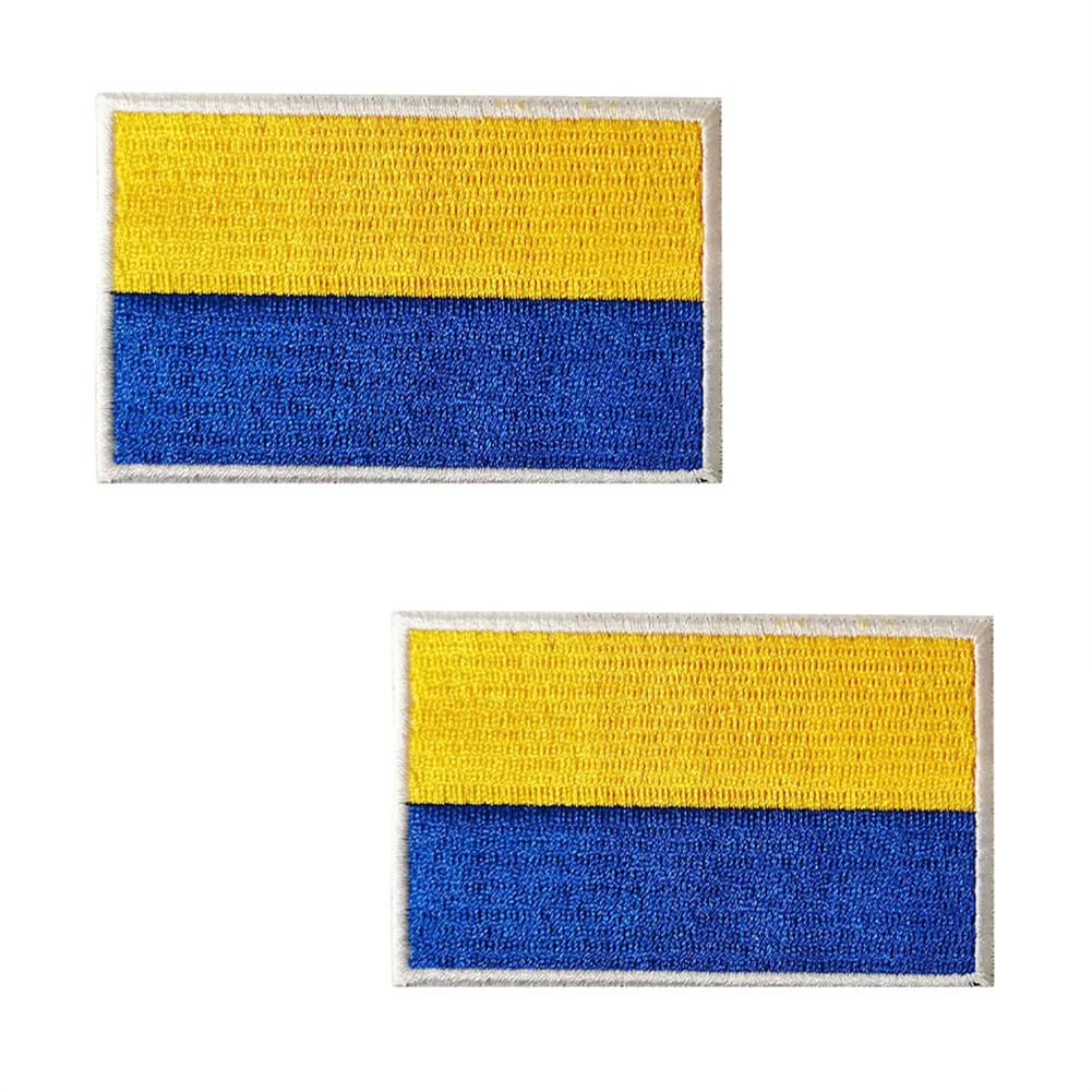 GDXGHJU 2 PCS Ukraine Embroidered Patches - Rectangular Hook & Loop Ukraine Flag Embroidery Patches - Classic Style - 1.22*0.79 inches - Embroidery Patch