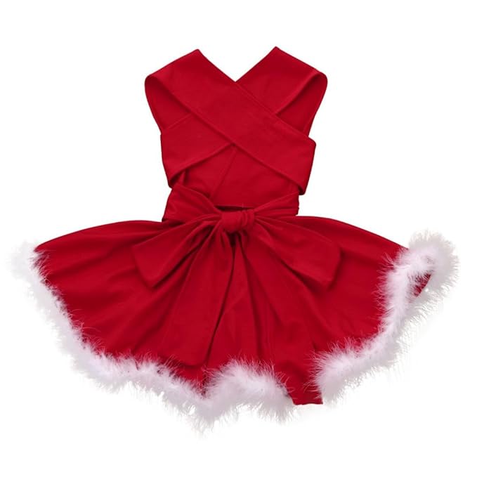 Elecenty Verbandkleid Abendkleid Minikleid Weihnachten Damen Partykleid Mutter und Tochter Solide Ärmellos Frauen Kleid Weihn