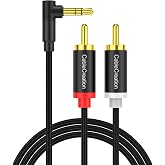 CableCreation 3.5mm to RCA Cable 3.3FT,Angle 3.5mm to 2RCA Audio Y Splitter | HiFi Sound, RCA to Aux Stereo Splitter for Smartphones, MP3, Tablets, Speakers, Echo Dot, Home Theater, HDTV, 1M
