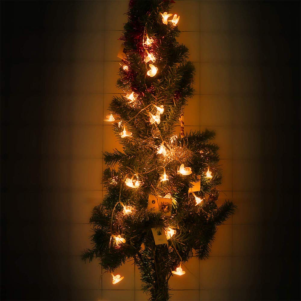 Solar Garden Lights, Cshare 50 LED Honeybee Fairy String Lights，8 Mode 7M/ 24Ft Waterproof Outdoor/Indoor Solar Powered Decorative Lighting for Home, Patio, Party, Christmas,Decoration (Warm White)