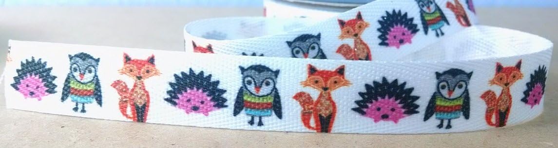 Woodland Forest Animals Grosgrain Ribbon - 4 Yards | Fox | Owl