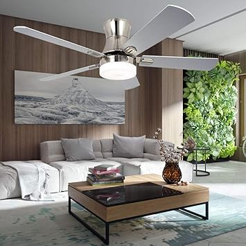 Luxurefan 52inch Indoor Flush Mount Ceiling Fan With Led Light 3