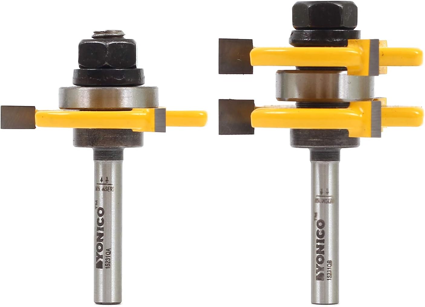 Yonico 15231q 1/4-Inch Plywood 2 Bit Plywood Tongue and Groove Router Bit Set 1/4-Inch Shank, 1/4 inch