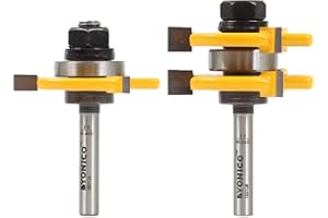YONICO Router Bits Tongue & Groove Set 1/4-Inch Plywood Panel 2 Bit 1/4-Inch Shank 15231q