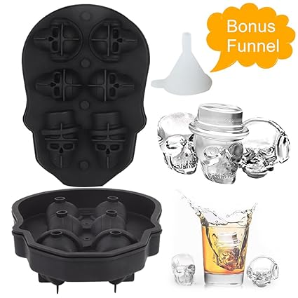  Greensen 3d Skull Ice Cube Trays For Whiskey