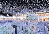 Tesoar Wedding Party Lights Christmas Backdrop 9.8 x 9.8Ft (3M x 3M) Pure White 300 LED Fairy Garden Curtain String Lights Decoration for Christmas Wedding Church Party 110V