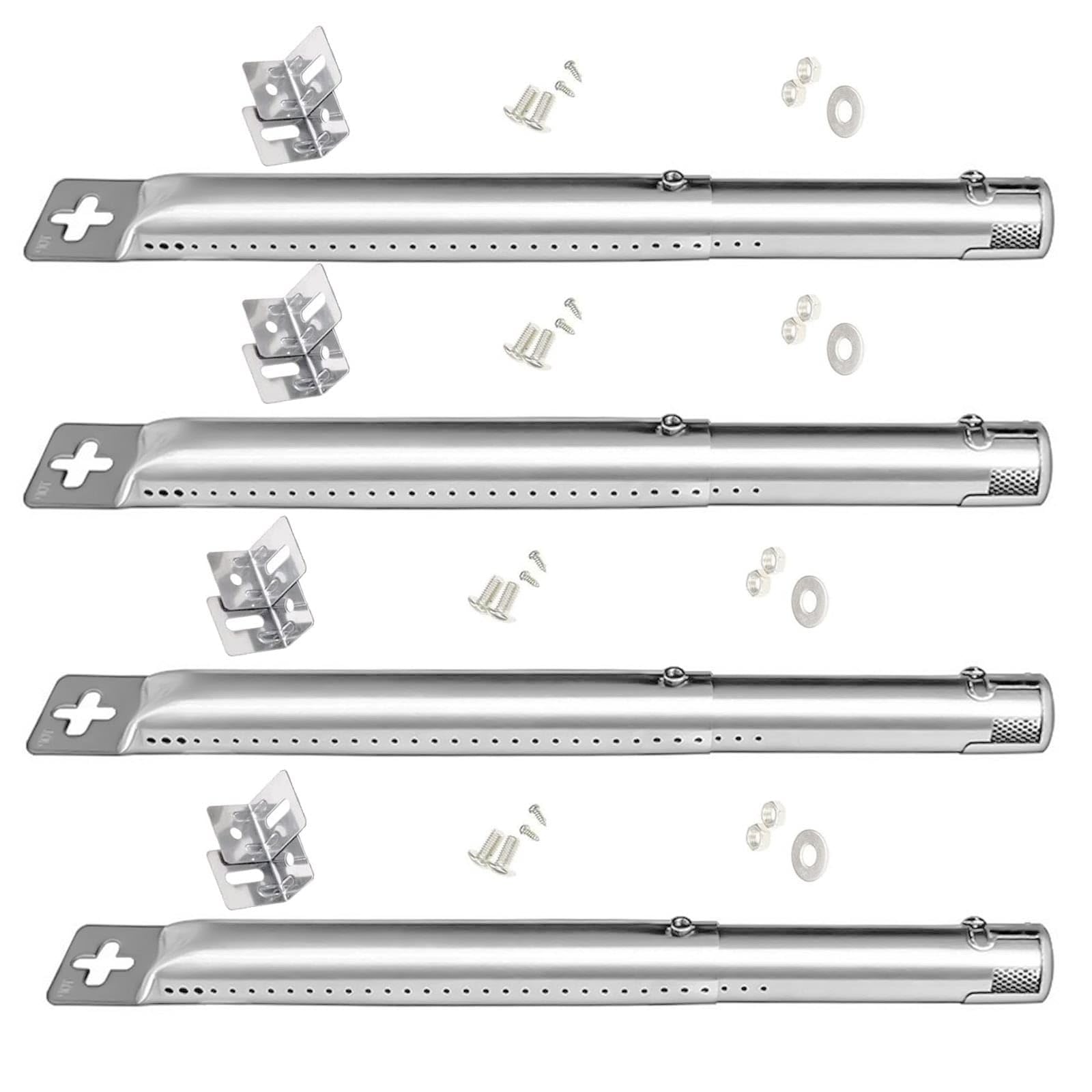 GriHero 31 to 44.5CM Adjustable Burner Tube, Universal Gas Grill Burner Replacement Part for Outback, Char-Broil, Napoleon, Blooma Ultar, CosmoGrill, Master Forge and More Gas grills, 4 Pack