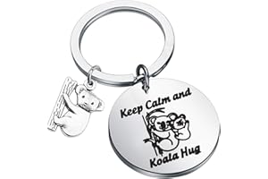 WSNANG Koala Bear Gift Keep Calm And Koala Hug Keychain Animal Lover Jewelry Koala Lover Gift for Family Friends