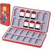 PERFECTSIGHT 24 Switch Game Card Case for Nintendo Switch 2/ OLED / Lite Cute 24 Game Holder Cartridge Case for Game Cards and SD Cards, Kawaii Portable Compact Storage Box, Red M