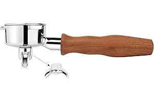 LILQ 54mm Double Spouts 3 Ears Portafilter | Compatible with 54mm Breville Machines | Stable Handle | Rosewood
