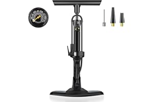 Spopal Portable Bike Pump with Gauge, [160 PSI/11 Bar] Bicycle Pump Fit for Presta & Schrader Valve, Ergonomic Bike Tire Pump