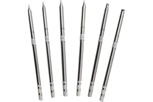 FEITA Soldering Iron Tips T12 Electrical Solder Tip Kits for Micro Electric Soldering Station, Small Pencil Soldering Iron, Mini Solder Pen Accessory (T15-D08/D12/D16/D24/D4/D52, 6Pcs)