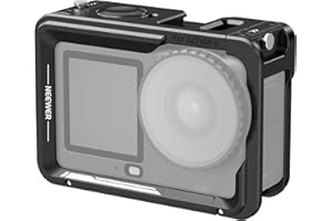 NEEWER Camera Cage for Osmo Action 6, Lightweight Metal Video Rig Stabilizer with Cold Shoe & 1/4" Thread, Compatible with DJ