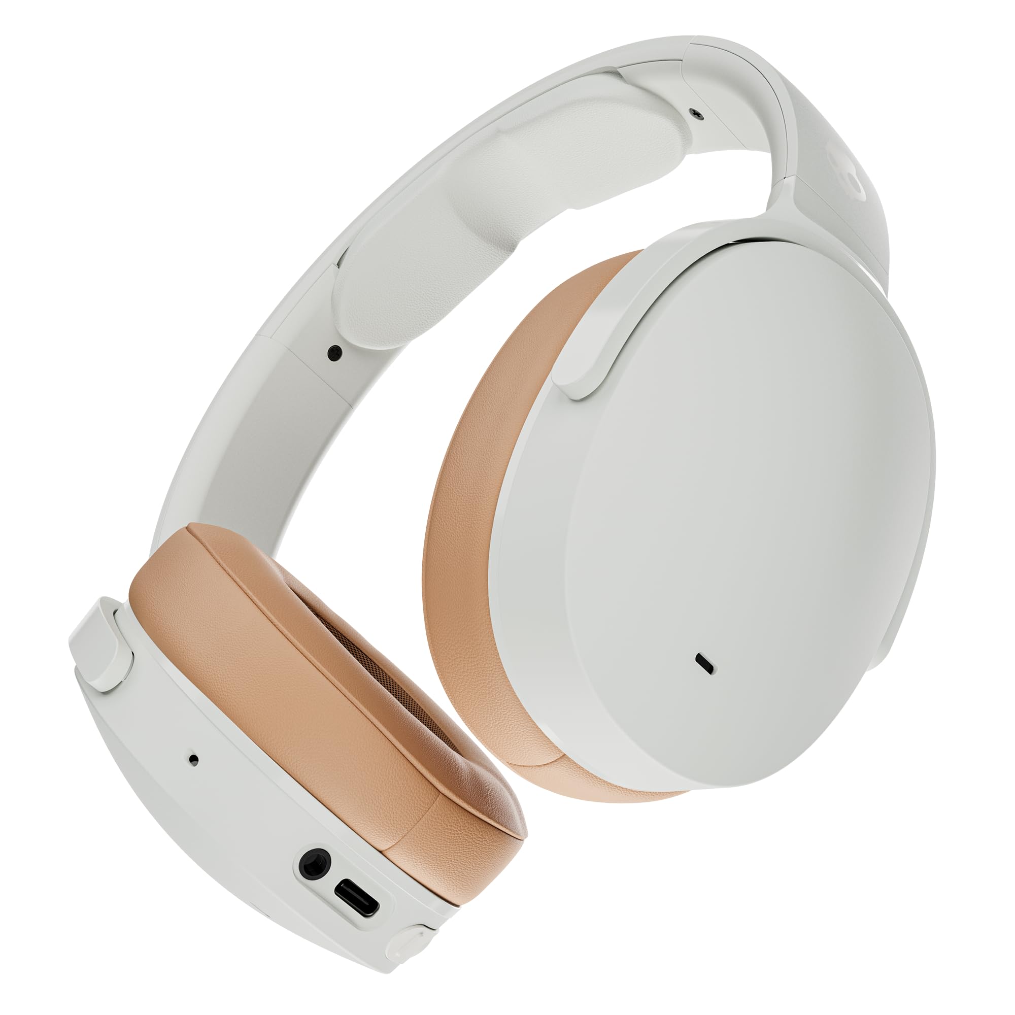 Skullcandy Hesh ANC Wireless Over-Ear Bluetooth Headphones, Active Noise Cancelling, Up to 22 Hrs Battery, Foldable Lightweight Design, Microphone for iPhone Android - Bone