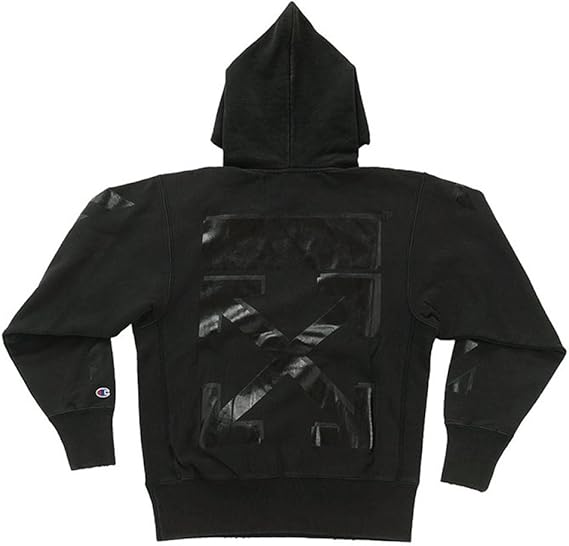 off white champion hoodie black
