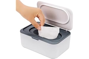 WENVASTREE Baby Wipes Dispenser, Wipe Holder for Baby & Adult,Keeps Wet Tissue Fresh, Non-Slip Wipes Case,Easy Open & Close， Flushable Wipe Container with Sealing Design Lid