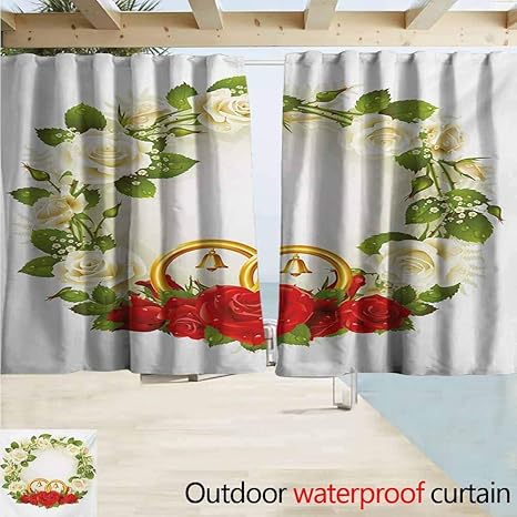 Amazon Com Outdoor Patio Curtains Wedding Frame With White And