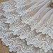 off-white 2 Yards 11-7/8 inches Three Layers Cotton Embroidered Mesh Lace Trim Dress Costumes Supplies
