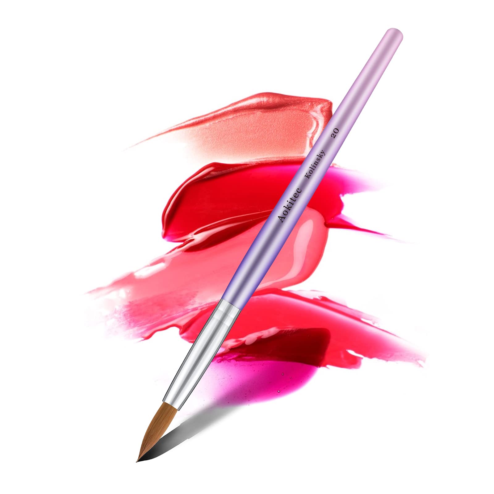 Aokitec Acrylic Nail Brush - Oval Kolinsky Sable, 20# for Acrylic Powder Application