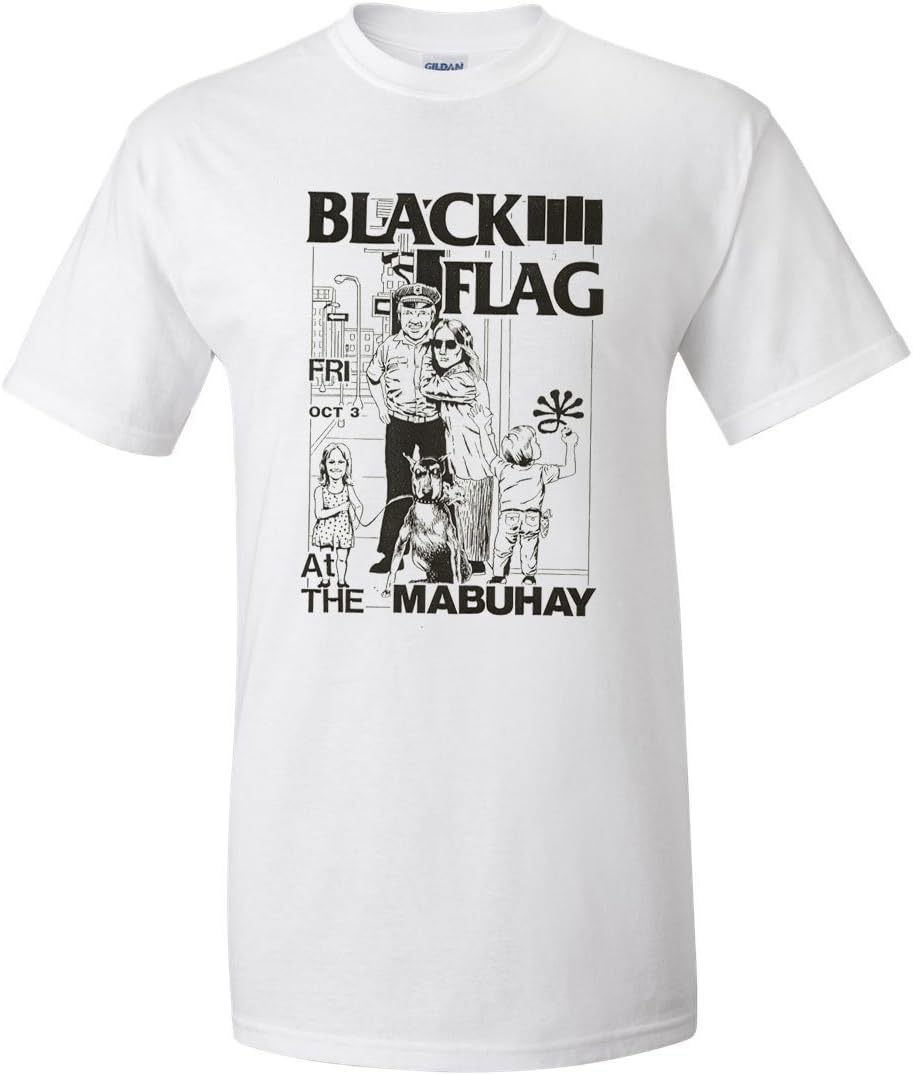 Men's Black Flag at The Mabuhay T-Shirt - 2 Colours Available (Small, White T-Shirt)