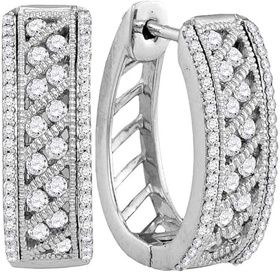 Diamond hoop earrings amazon Clearance
