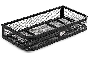 TITAN ATTACHMENTS Titan Ramps Universal ATV/UTV Front Cargo Basket Rack with 100 Pound Capacity and Steel Construction for Carrying Buckets, Coolers, or Gear