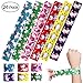 iBaseToy 24 Pack Unicorn Slap Bracelets - Birthday Party Favors Carnival Prizes for Kids Boys Girls Adults, 6 Designs primary