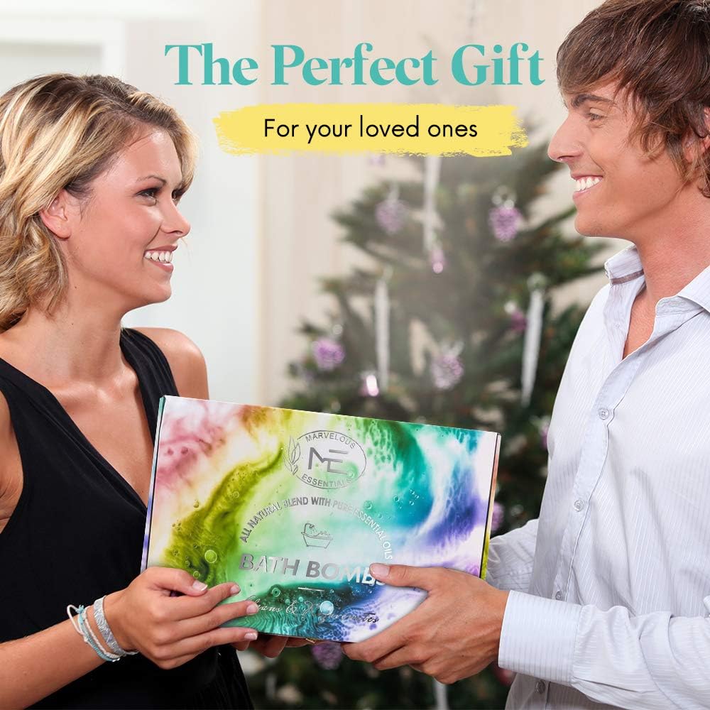 Marvelous Essentials Bath Bombaaaaaaaaaaaaaaaaaaaaaaaaaaaaaaaaaaaaaaaaaaaaaaaaaaaaaaaaaaaaaaaaaaaaaaaaaaaaaaaaaaaaaaaaaa Gift Set for Women | 24 Aromatherapy BathBombs Crafted from Pure Essential Oils | Fizzy Spa Relaxing Bubble Bath Bombs Make a Great Gift Idea for Women & Kids: Health & Personal Care