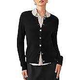 KVSS Women's 100% Pure Cashmere Cardigan Sweaters Machine Washable Crewneck Cardigans Button Up Long Sleeve for Winter