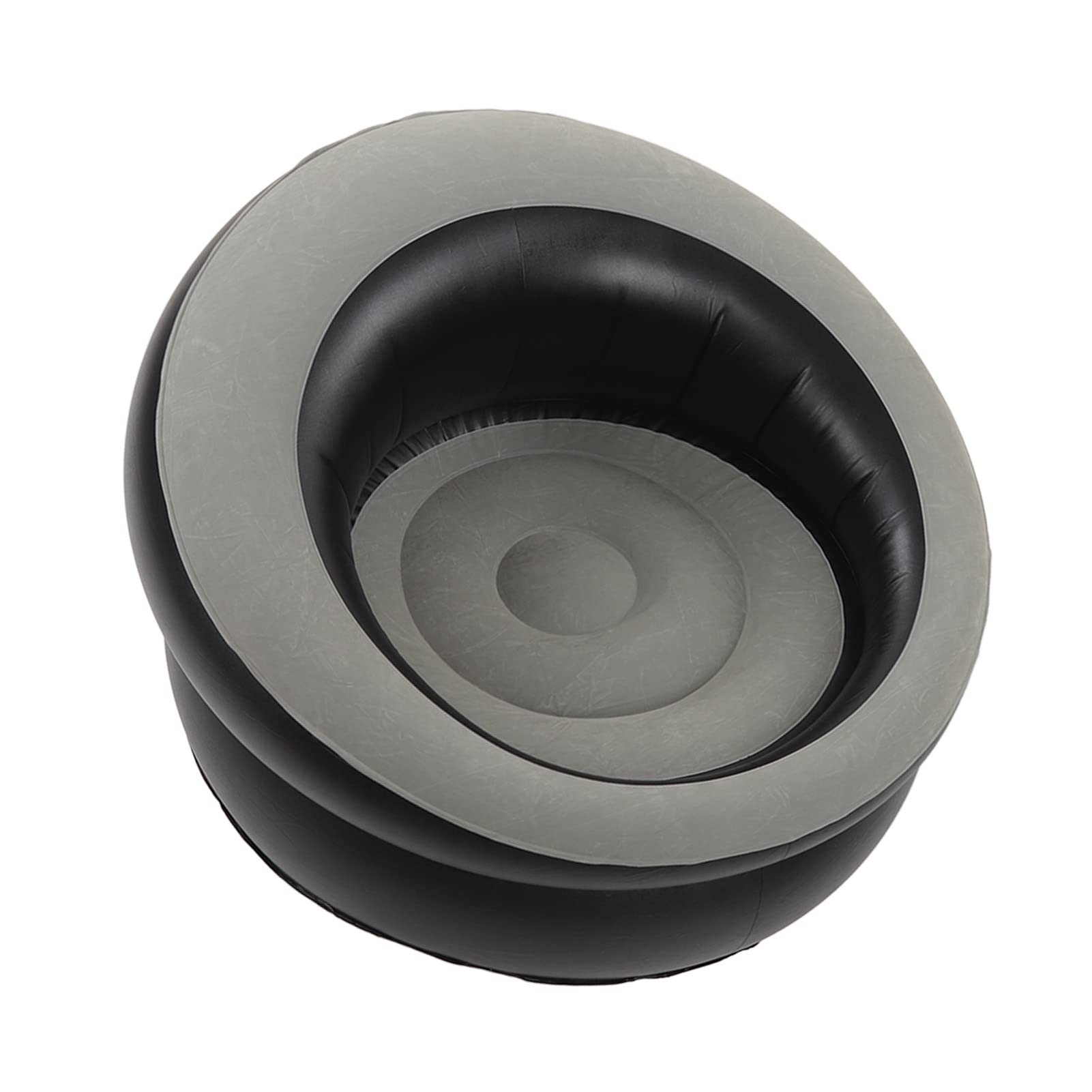 Atyhao Inflatable Couch, Flocking Air Sofa Simple Inflatable Chair Ultra Soft Sofa Couch Bean Bag Chair for Living Room Bedroom Reading Room Office Balcony Travel Futon Sets (Grey)