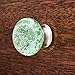 Shabby Restore Green Bubbles Glass Dresser Drawer, Kitchen Cabinet Drawer or Door Knobs, Brushed Nickel - PACK of 12