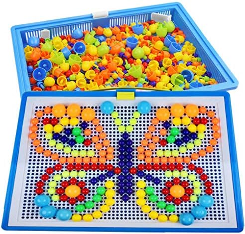 980 pcs Mushroom Nails Peg Art Kids Puzzle Creative Arts and Crafts Pegboard Toy for Girl Boy Fun Mosaic Educational Learning Toys for Kids Birthday Holiday Christmas Toy Gift