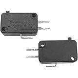 2 Pcs Electric 1NO 1NC Contacts Push Button Micro Switch Black