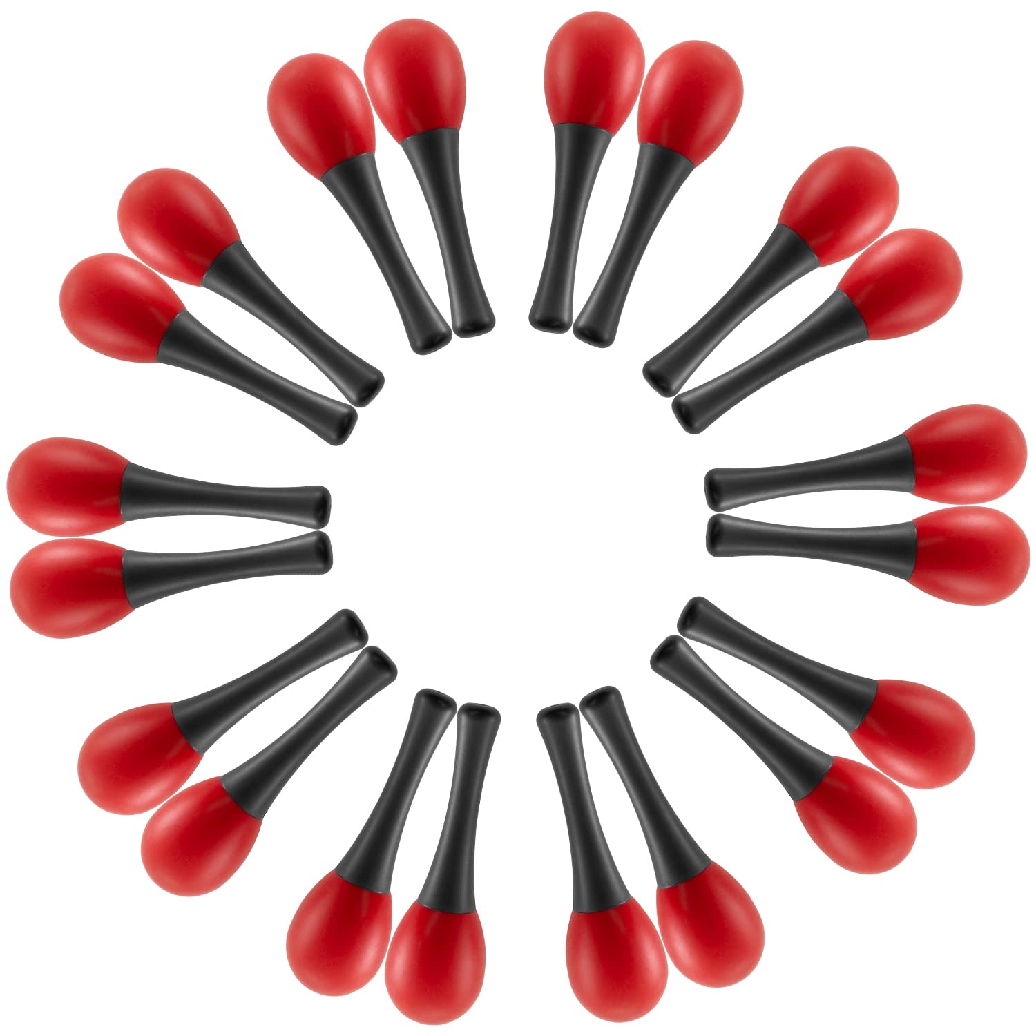 TIGER MAR28-10-RD Mini Egg Maracas - Childrens Percussion Shaker Instrument - Red - Pack of 10 Pairs