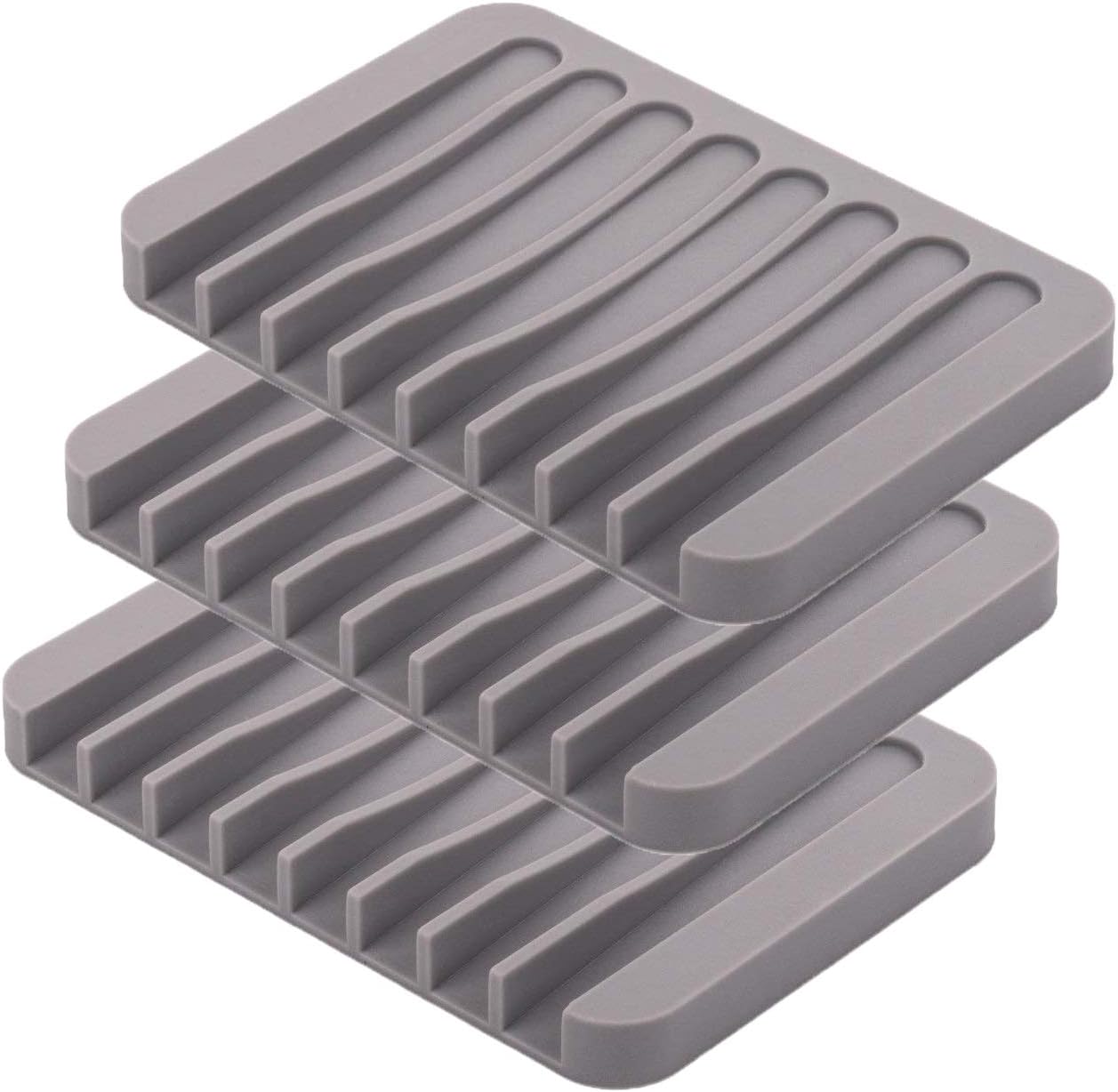 ComSaf 3 Pack Silicone Shower Soap Holder Set Soap Dish Tray Soap Dish