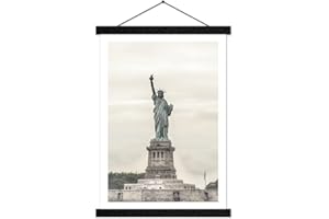 HONKKI Magnetic Poster Hanger Wooden Poster Hangers, 12 Inch, Extra Strong Magnets, Quick Assembly and Easy Use, Wood Poster Hanger for Wall Art, Pictures, Prints, Maps, Canvas, 12x18 12x16 12x24, Black