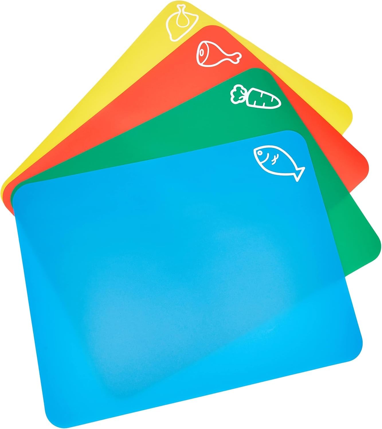 Chef Aid 4 Flexible Colour Coded Chopping Mats,Assorted,35cm x 30cm
