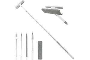 Window Squeegee 88” Extendable Squeegee for Window Cleaning with Rotatable Head 2 in 1 Window Cleaning Tool Kit with 2 Washab