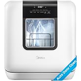 Midea Countertop Dishwasher with 1.59Gal Built-in Water Tank, 5+2 Programs | Portable Dishwasher, Auto-Open Door &amp; Dual Drying, Energy-Saving and Odor Removal, Perfect for Apartments, Dorms&amp; RVs, White
